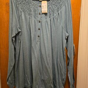 Long sleeve yoke style top (L) NWT